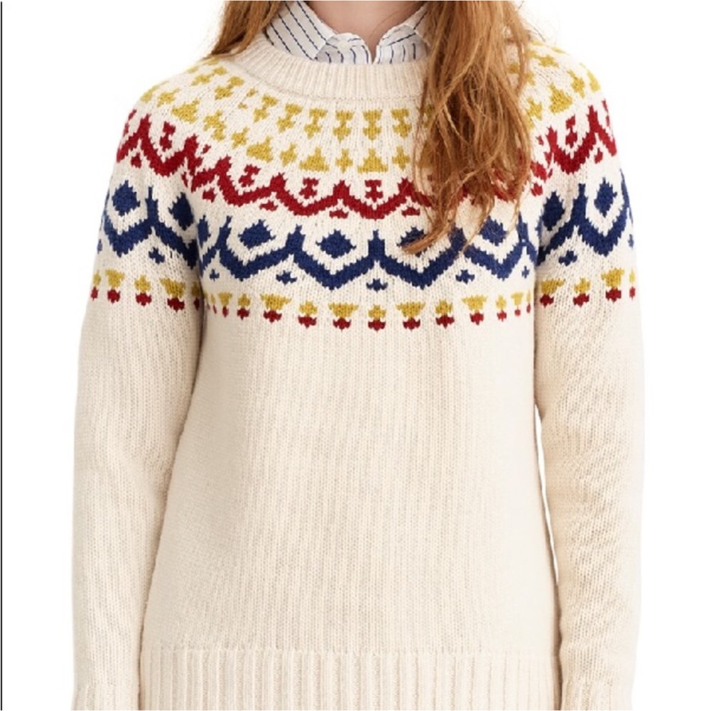 J Crew fair isle wool blend sweater - Picture 1 of 10